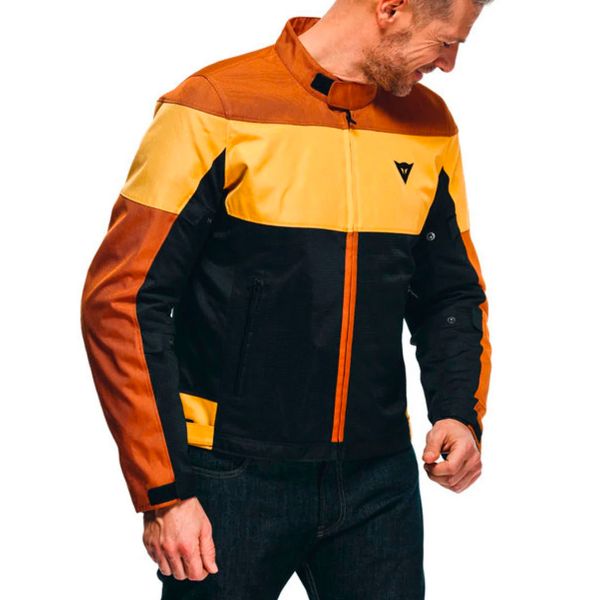 Dainese Elettrica Air Tex Black Leather Brown Mineral