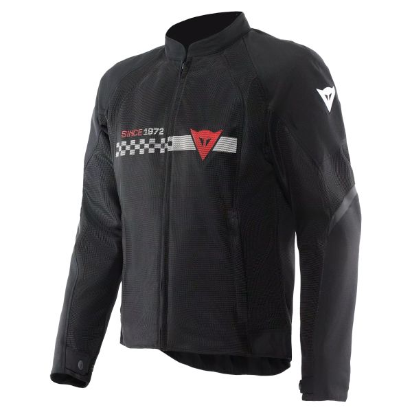 Cazadora moto Dainese Herosphere Air Tex Black White Stripes Red