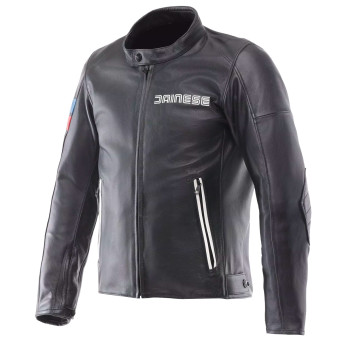 Cazadora moto Dainese Leggenda Cuero Negro Cazadora moto Dainese Leggenda Cuero Negro