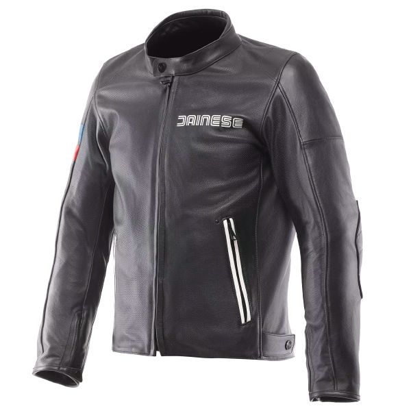 Cazadora moto Dainese Leggenda Perf Leather Negro
