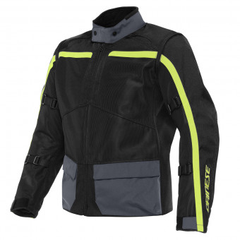 Cazadora moto Dainese Outlaw Tex Black Black Ebony Fluo Yellow