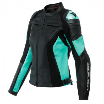 Cazadora moto Dainese Racing 4 Lady Black Acqua Green