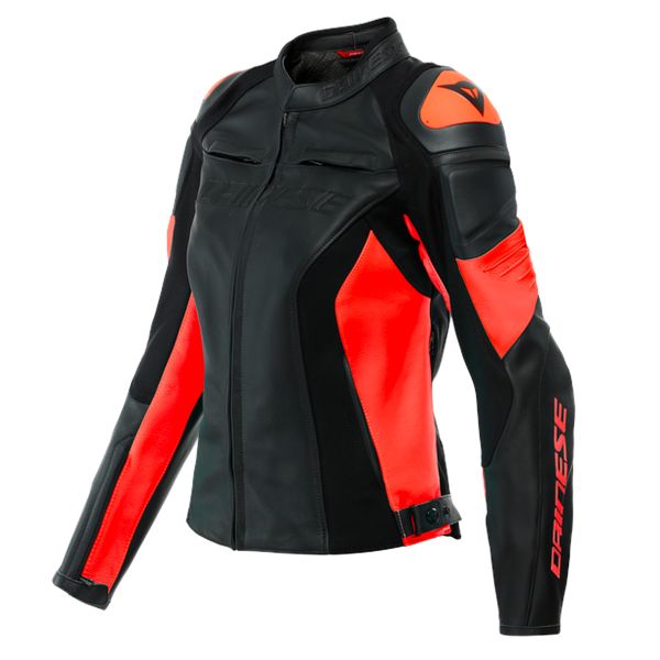 Cazadora moto Dainese Racing 4 Lady Black Fluo Red