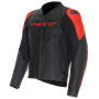 Cazadora moto Dainese Racing 5 Cuero Negro Rojo Fluo