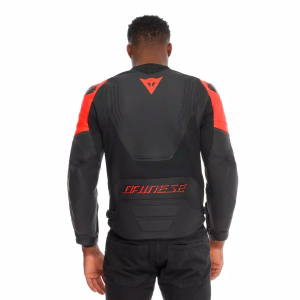 Dainese Racing 5 Cuero Negro Rojo Fluo