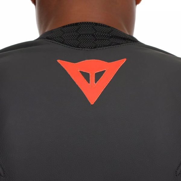 Dainese Racing 5 Cuero Negro Rojo Fluo