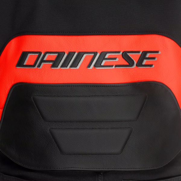 Dainese Racing 5 Cuero Plata Negro Rojo Fluo