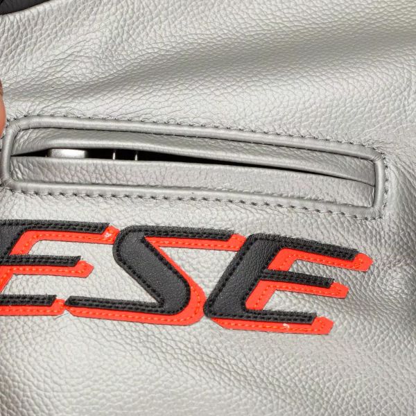 Dainese Racing 5 Cuero Plata Negro Rojo Fluo