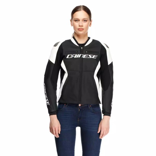 Dainese Racing 5 Cuero Mujer Negro Blanco