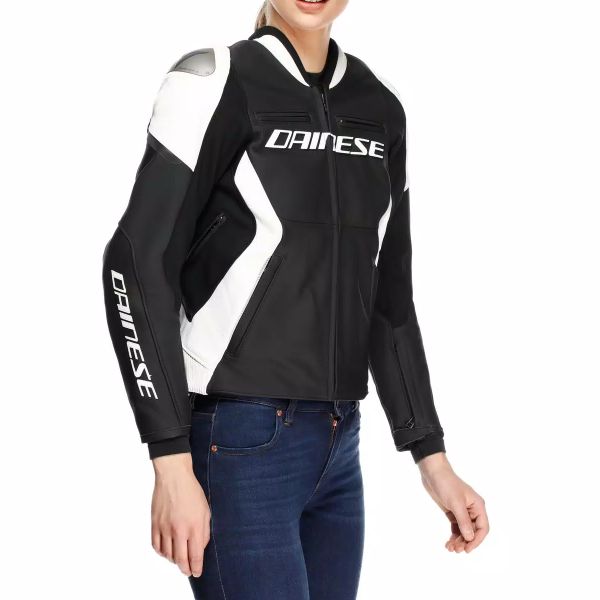 Dainese Racing 5 Cuero Mujer Negro Blanco