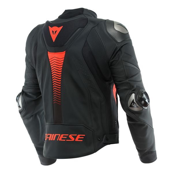 Dainese Super Speed 4 Leather Black Matt Fluo Red