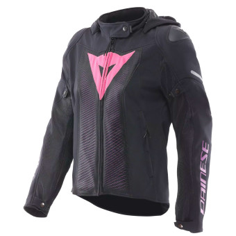 Cazadora moto Dainese Super Sprint Air Tex Mujer Negro Rosa Viola