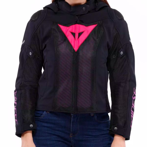 Dainese Super Sprint Air Tex Mujer Negro Rosa Viola