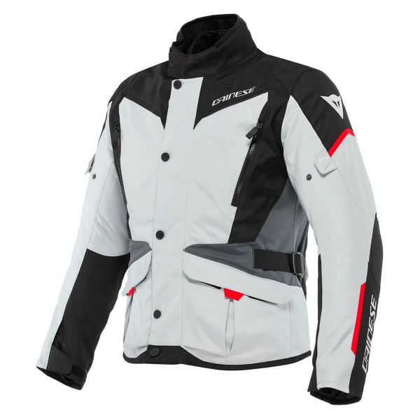 Cazadora moto Dainese Tempest 3 D-Dry Glacier Grey Black Lava Red