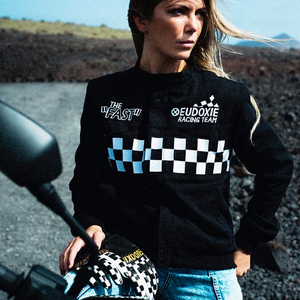 Cazadora moto EUDOXIE Nascar Cheakboard