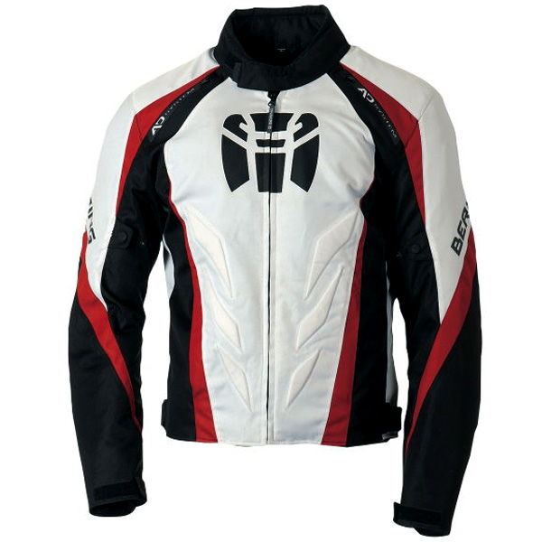 Cazadora moto Bering Frisco Negro Blanco Rojo