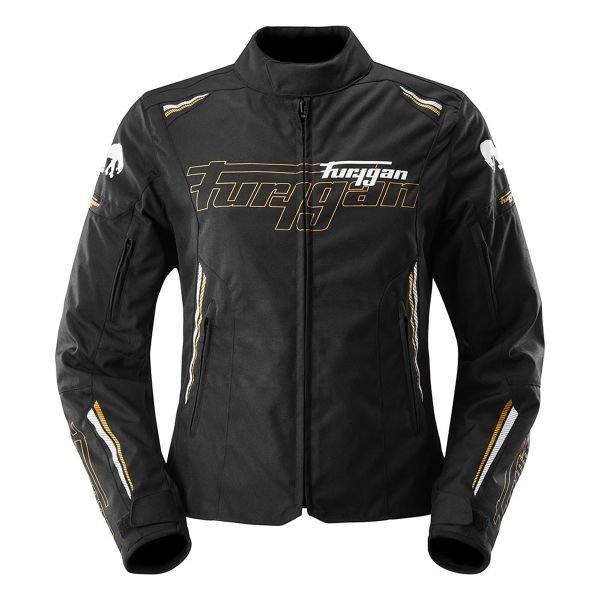 Cazadora moto Furygan Agata Negro Blanco Oro