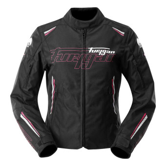 Cazadora moto Furygan Agata Negro Blanco Rosa