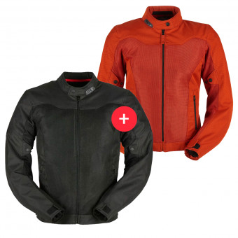 Cazadora moto Furygan Duo Mistral Evo 3 Black + Mistral Lady Evo 3 Rouille