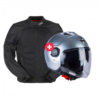 Cazadora moto Furygan Genesis Mistral Evo 2 Black + Exo City Silver