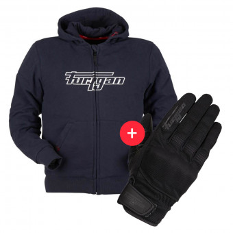 Cazadora moto Furygan Luxio Evo Blue + Jet D3O Black