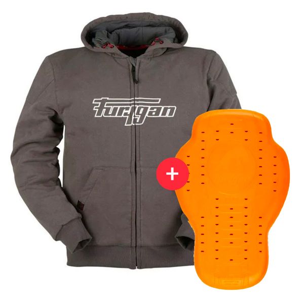 Cazadora moto Furygan Luxio Evo Grey + Back Protector D3O Viper Level 2