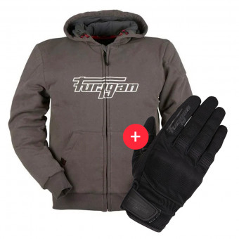 Cazadora moto Furygan Luxio Evo Grey + Jet D3O Black