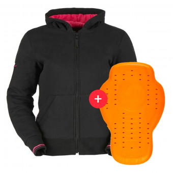 Cazadora moto Furygan Luxio Lady Evo Black Pink + Back Protector D3O Viper Level 2