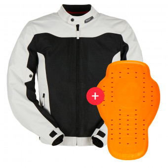 Cazadora moto Furygan Mistral Evo 3 Pearl Black + Back Protector D3O Viper Level 2