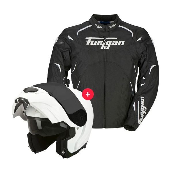 Cazadora moto Furygan Narval Black White + EXO 3000 Air White