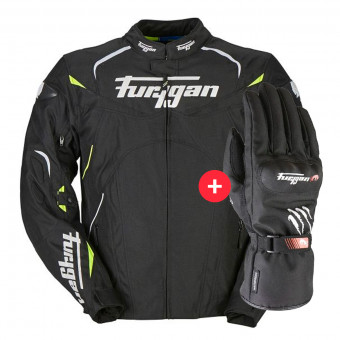 Cazadora moto Furygan Narval Black White Yellow + Keen Black White