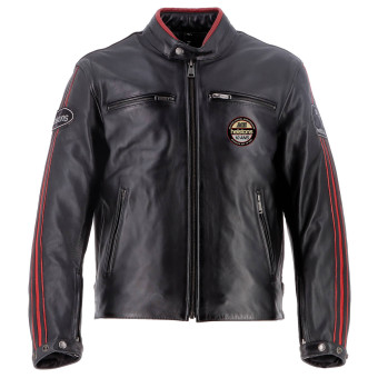 Cazadora moto Helstons Ace 10 Years Leather Rag Black