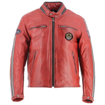 Cazadora moto Helstons Ace 10 Years Leather Rag Red