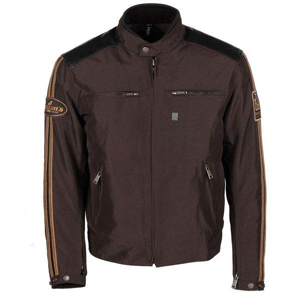 Cazadora moto Helstons Ace Textile Leather Brown