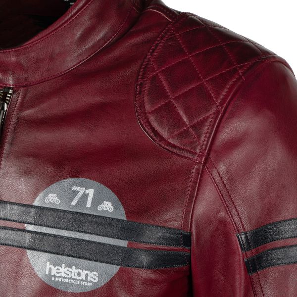 Helstons Chevy Leather Burgundy Blue