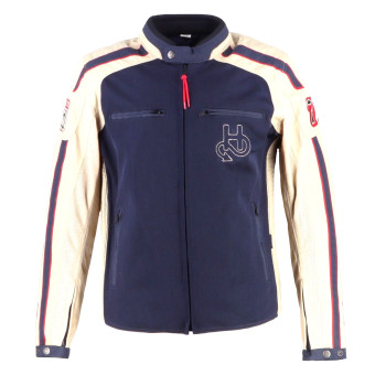 Cazadora moto Helstons Clubman Air Mesh Azul Beige Rojo