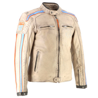 Helstons Clubman Cuero Beige Naranja Azul Cielo