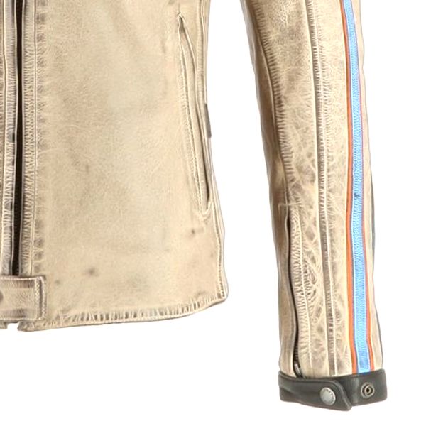 Helstons Clubman Cuero Beige Naranja Azul Cielo