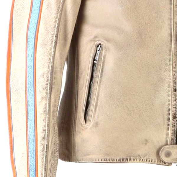 Helstons Clubman Cuero Beige Naranja Azul Cielo