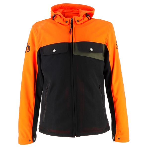Cazadora moto Helstons Cross Air Mesh Negro Naranja Caqui