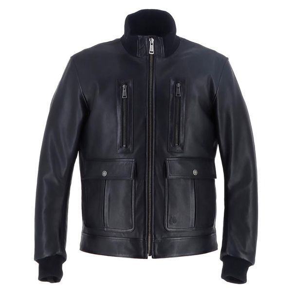 Cazadora moto Helstons Downtown Leather Rag Negro