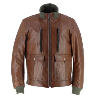 Cazadora moto Helstons Downtown Piel Trapo Tan Cir