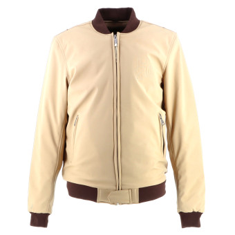 Cazadora moto Helstons Harry Beige Marr�n