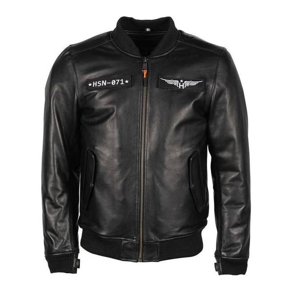 Cazadora moto Helstons Helico Leather Rag Black