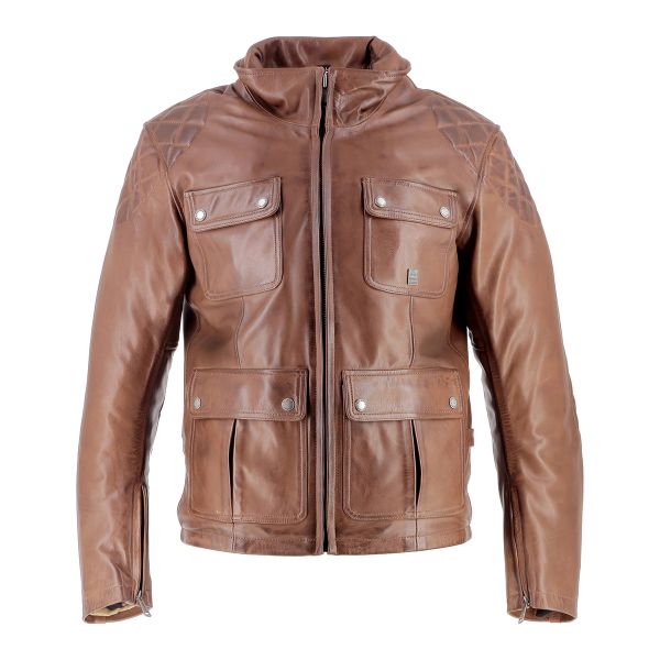 Cazadora moto Helstons Hunt Leather Tan