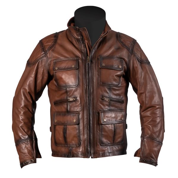 Cazadora moto Helstons Hunt Rag Brown Bi-Tons