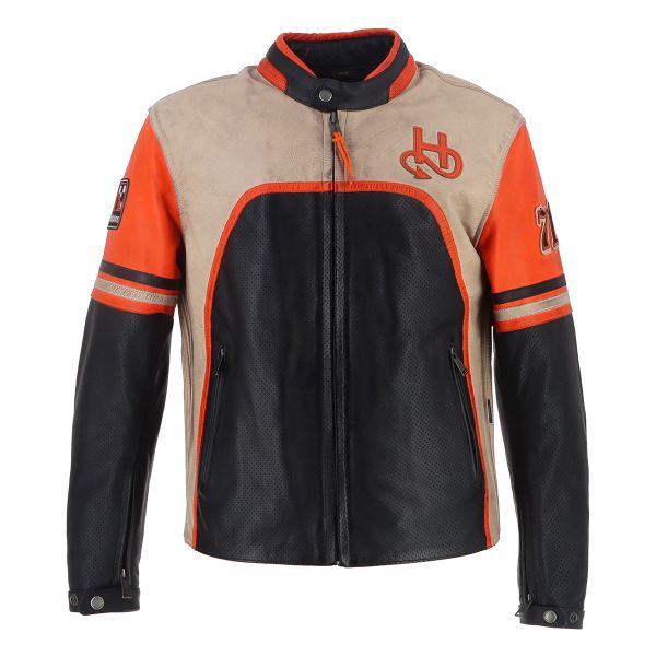 Helstons Indianapolis Air Piel Negro Beige Naranja