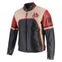 Cazadora moto Helstons Indianpolis Piel Negro Beige Rojo