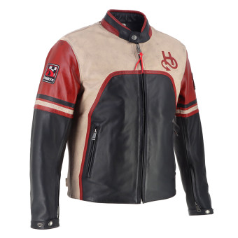 Helstons Indianpolis Piel Negro Beige Rojo