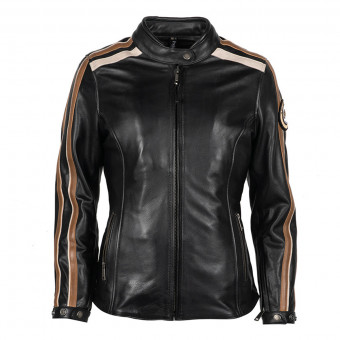Cazadora moto Helstons Jade Leather Lady Rag Black